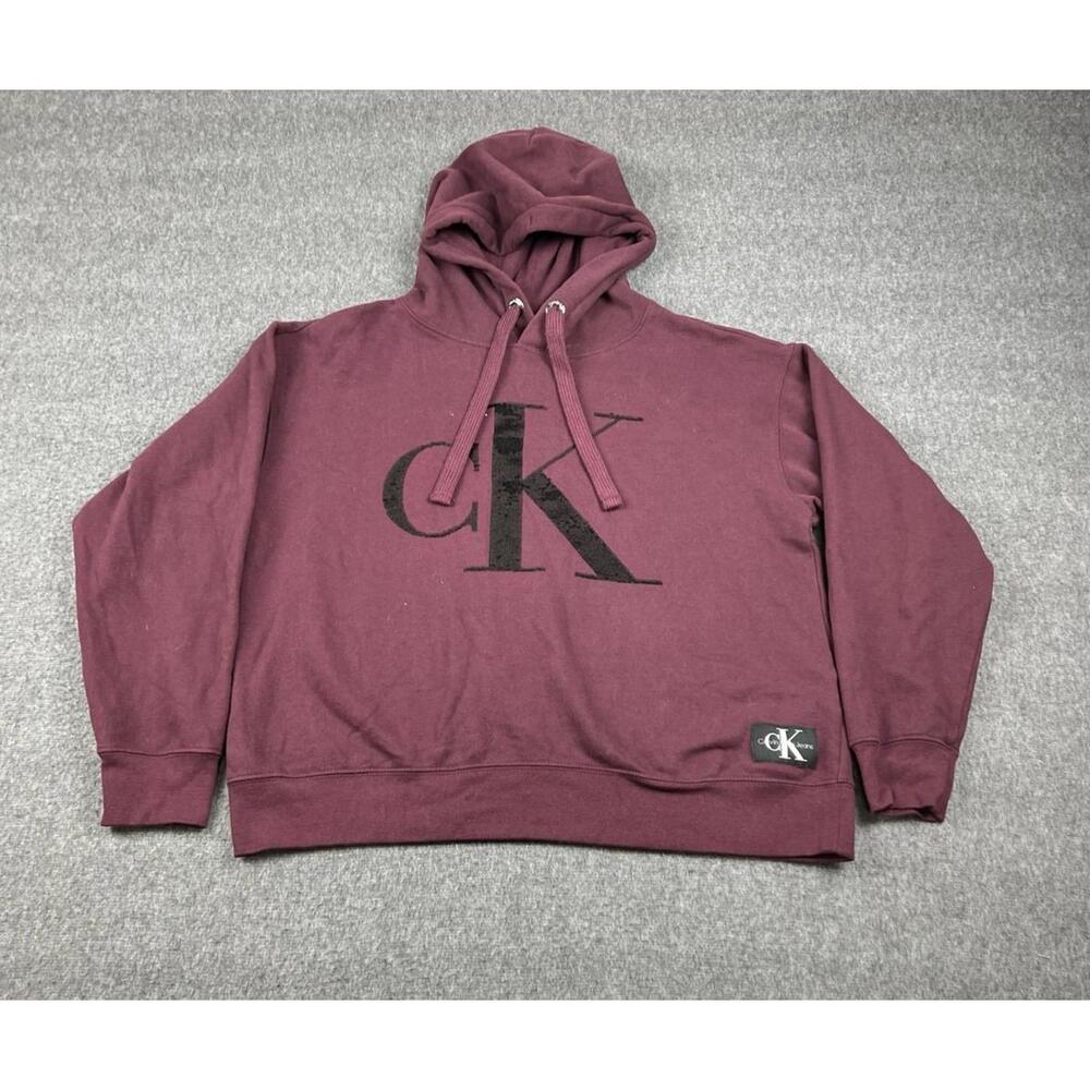 Calvin Klein Burgundy Hoodie Womens Sz Medium